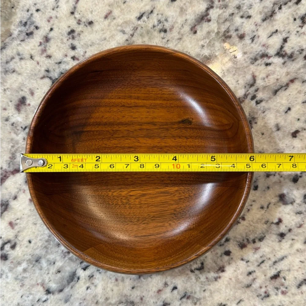 Vintage Wooden Salad Bowl Set - Picture 14 of 16